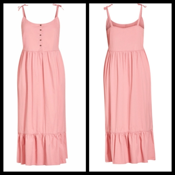 City Chic Pink Denim Maxi Sundress 20 NWT - Picture 2 of 4